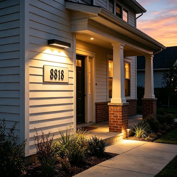 11 in. Dimmable Dusk-to-Dawn Solar Powered LED Sign Light