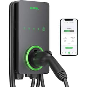 EV Charger Level 2, 50 Amp, J1772 Wi-Fi and Bluetooth Enabled 25 ft. Cable, Hardwired, Black