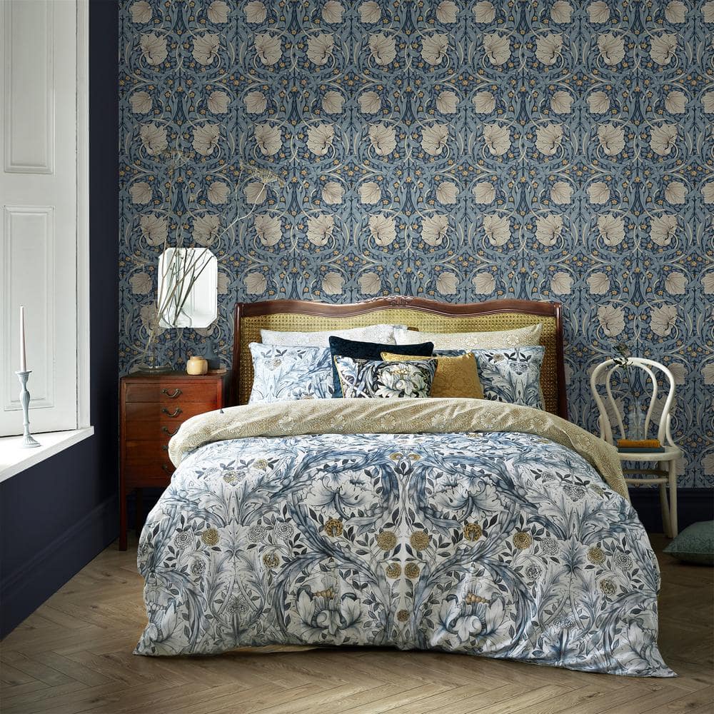 Pimpernel Blue Floral Non-Pasted Washable Wallpaper