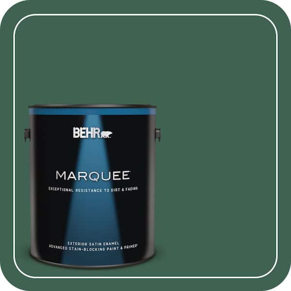 BEHR MARQUEE 1 gal. #M430-7 Green Agate Satin Enamel Exterior Paint & Primer