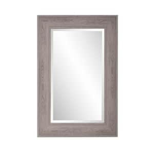 36 in. x 24 in. Cottage Rectangular Framed Polystyrene Gray Wall Mirror