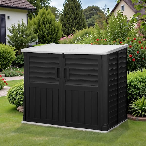 Tozey 4 ft. x 2 ft. x 3 ft. 3 in. 200 Gal. Horizontal Black Resin