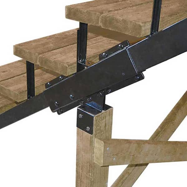 Pylex 13902 2-Step Steel Stair Stringer – Heavy Duty Black Riser For Deck Or Porch