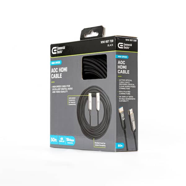 Commercial Electric 50 ft. Gold Plated HDMI Cable-Black HD1387