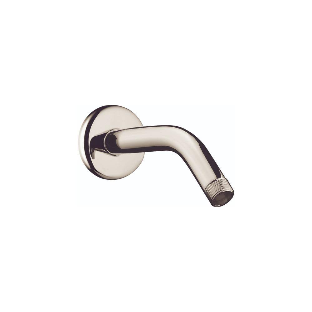 6-Inch Polished Nickel Modern Shower Arm with Flange