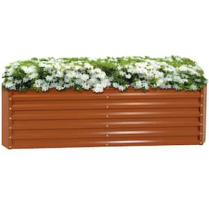 Sunnydaze 71 in. x 35.5 in. Brown Galvalume Galvanized Steel Raised Garden Bed