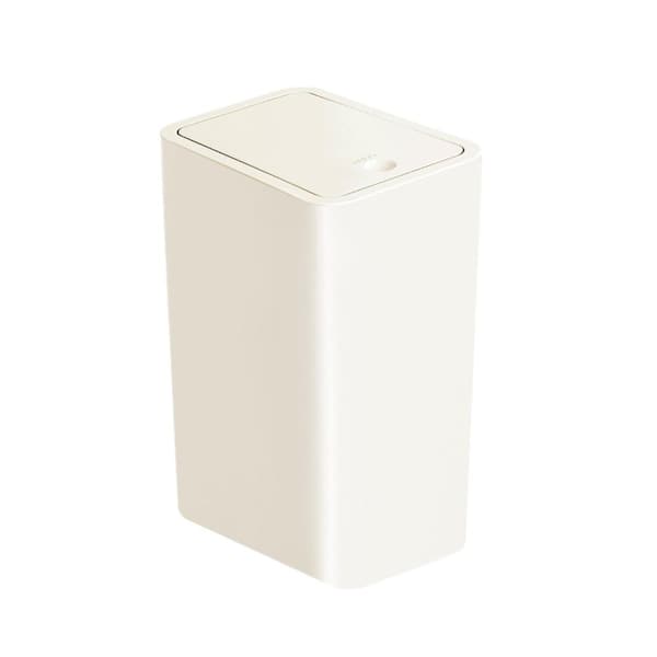 2.6 Gallon White Trash Can, Small Trash Bin Waste Basket with Pop-Up Lid