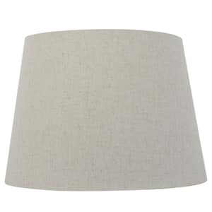 Mix and Match 14 in. Dia x 10 in. H Oatmeal Round Table Lamp Shade