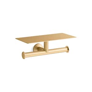 Components Wall Mounted Toilet Paper Holder in Vibrant Brushed Moderne Brass