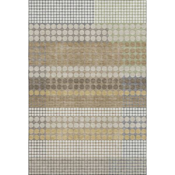 Mayfield Premium Machine Washable Abstract AMF2445 Beige 10 ft. x 14 ft. Area Rug