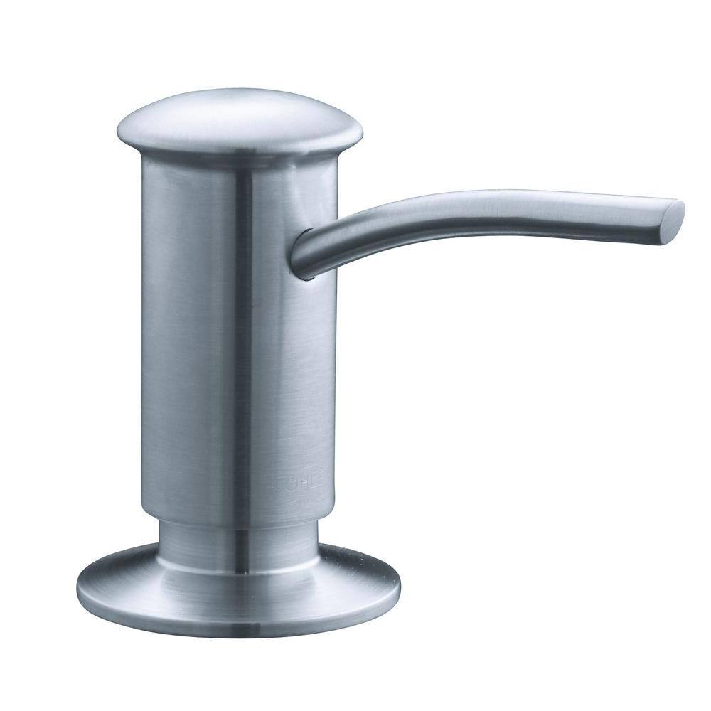 KOHLER Contemporary CountertopMount Brass Soap and Lotion Dispenser in Brushed Chrome K1895C