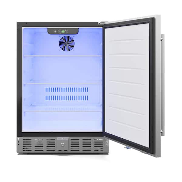 23.4 in. Stainless Steel, Solid-Door Built-In Mini Fridge Without Freezer, 5 cu. ft.