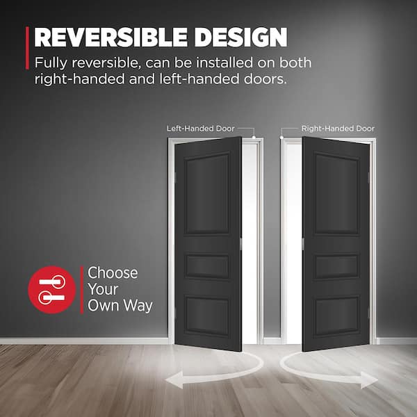 Kwikset Tustin Matte Black Passage Hall/Closet Door Handle with Microban Antimicrobial Technology