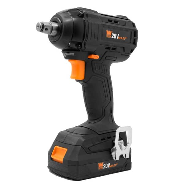 WEN 20-Volt Max Brushless Cordless 1/2 in. Impact Wrench with 2.0 Ah Lithium-Ion Battery and Charger