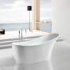 AKDY 63 in. Fiberglass Flatbottom Non-Whirlpool Bathtub in Glossy White ...