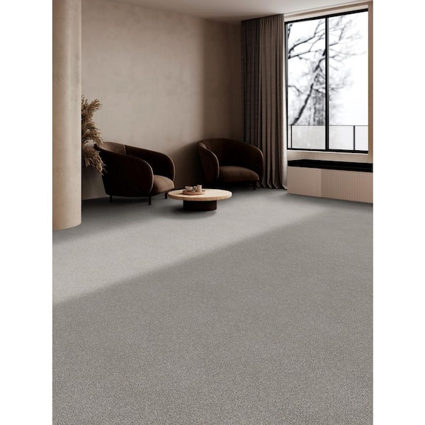 Velvetine I-Aurora Gray-45 oz. SD Polyester Texture Carpet - Installation Required