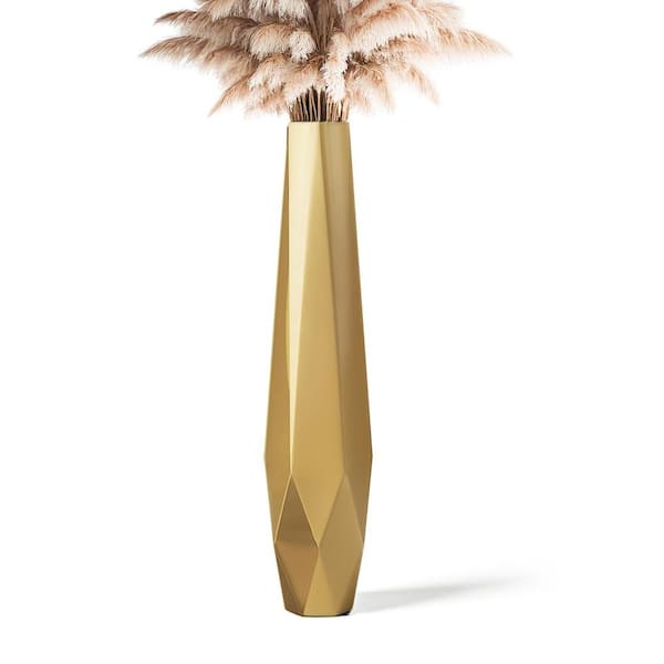 27.5 in. Gold Resin Geometric Decorative Vase YB31Flvase002
