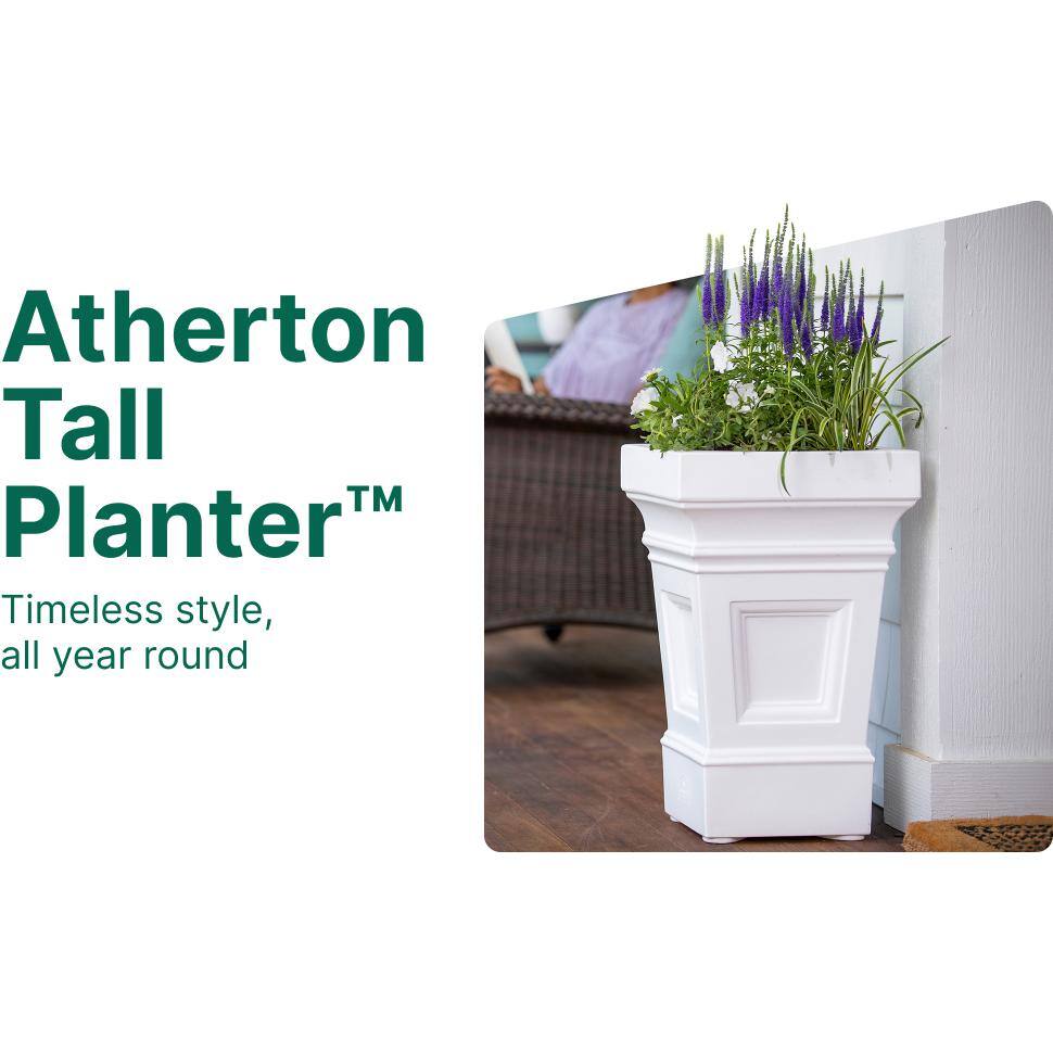 Atherton 24" White High-Density Resin Self-Watering Planter Box Set