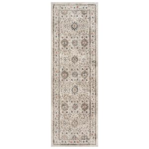 Heirloom Dov Ivory 2 ft. x 6 ft. Oriental Border Indoor Runner Rug