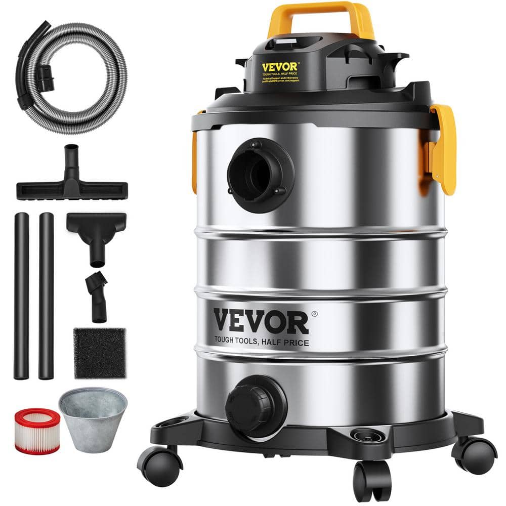 VEVOR Stainless Steel Wet Dry Shop Vacuum, 8 Gall. 6 Peak HP Wet/Dry Vac,  Powerful Suction with Blower Function w/Attachment SYGSZKXCQ30L2G7A8V1-0830  ...