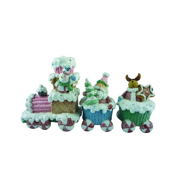 Unbranded 6.25 in. Polyresin Train Tabletop Decoration