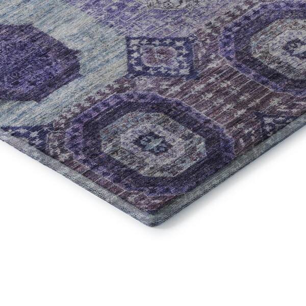 Mayfield Premium Machine Washable Abstract AMF1926 Purple 5 ft. x 7 ft. 6 in. Area Rug