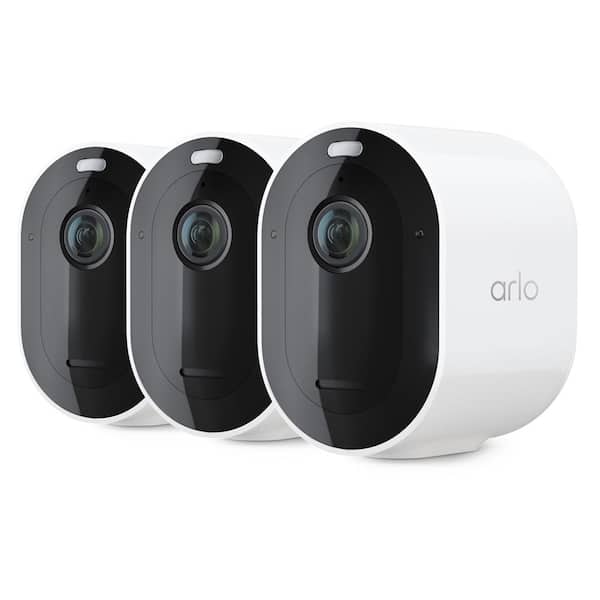 Arlo Pro 4 Spotlight Camera - Wireless Security, 2K Video and HDR, Color Night Vision, 2-Way Audio, 3 Pack, White