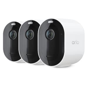Pro 4 Spotlight Camera - Wireless Security, 2K Video and HDR, Color Night Vision, 2-Way Audio, 3 Pack, White