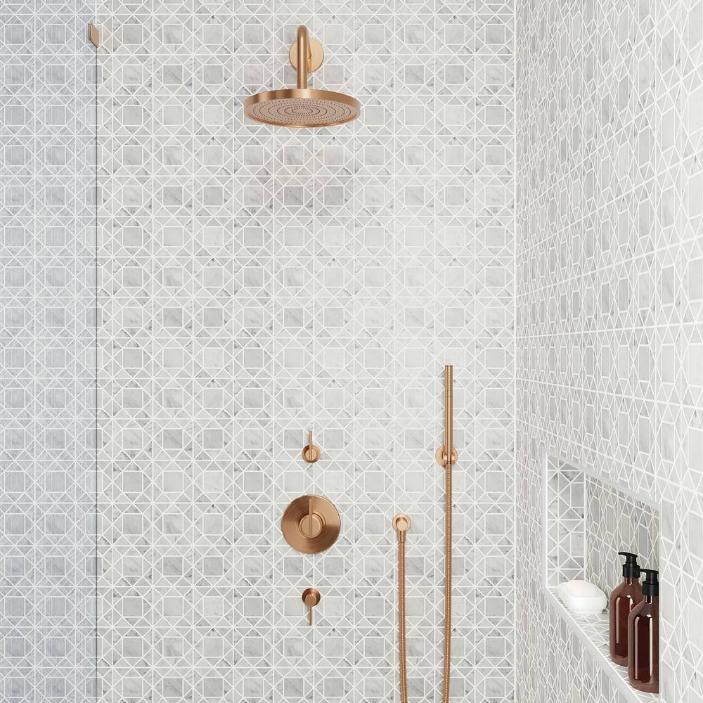 White Carrara Honed Marble Mosaic Sheet Tile 11.75'' x 11.75''