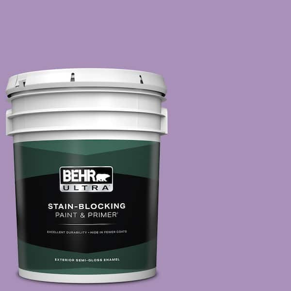 BEHR ULTRA 5 gal. #650B-5 Garden Pansy Semi-Gloss Enamel Exterior Paint & Primer