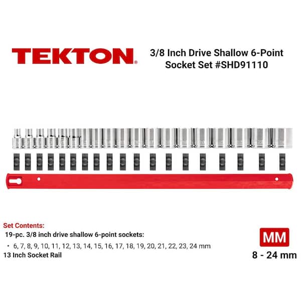 3/8 in. Drive 6-Point Socket Set (19-Piece)