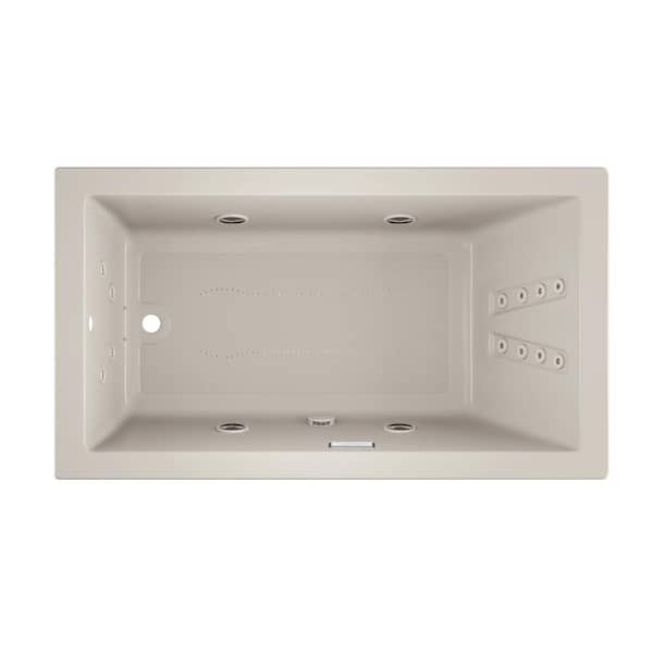 JACUZZI SOLNA SALON SPA 66 in. x 36 in. Rectangular Combination Bathtub with Right Drain in Oyster