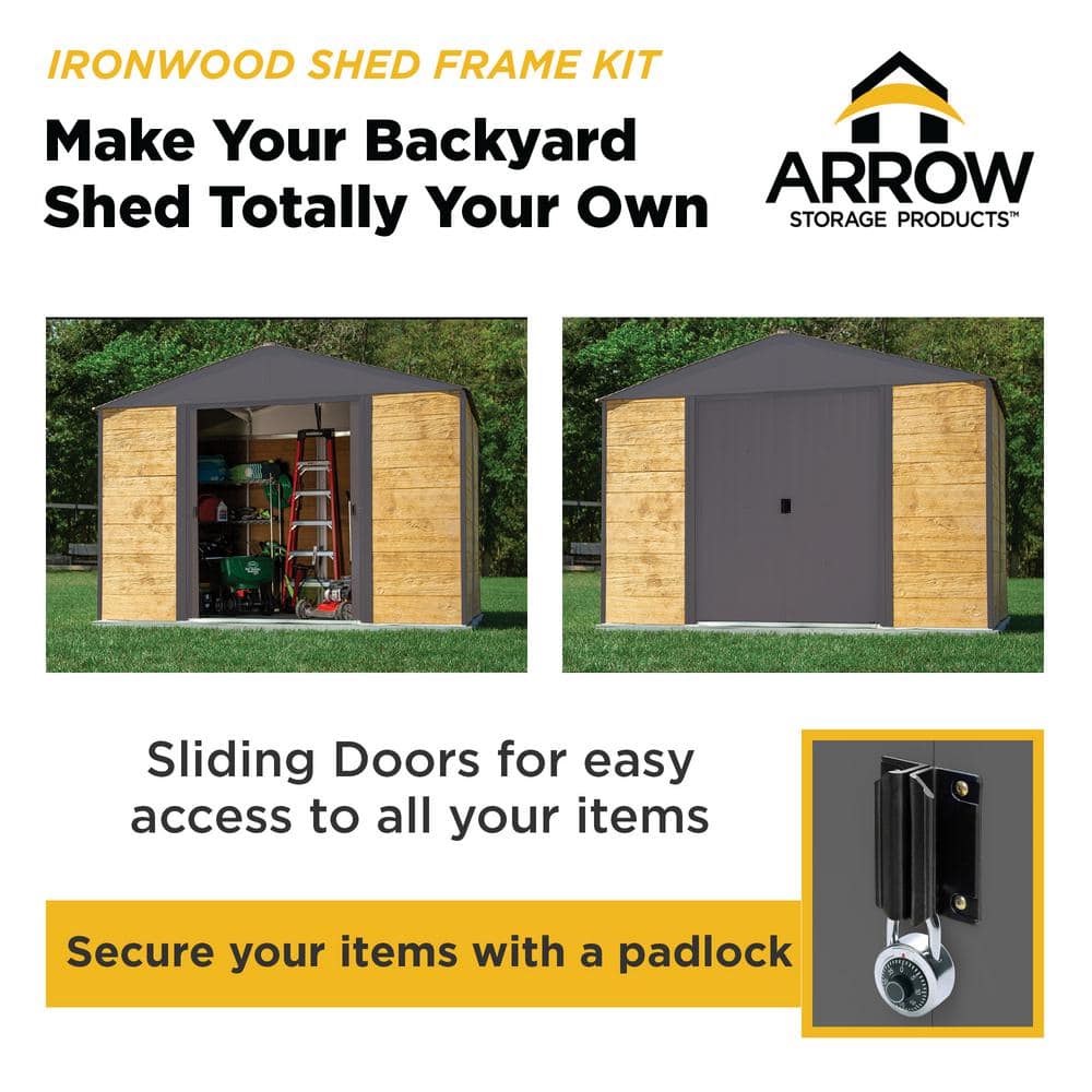 Gray Peak 8'x10' Steel-Wood Hybrid Outdoor Storage Shed Kit