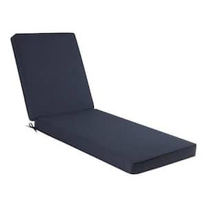 26 in. x 49 in. One Piece Outdoor Chaise Lounge Cushion in Midnight