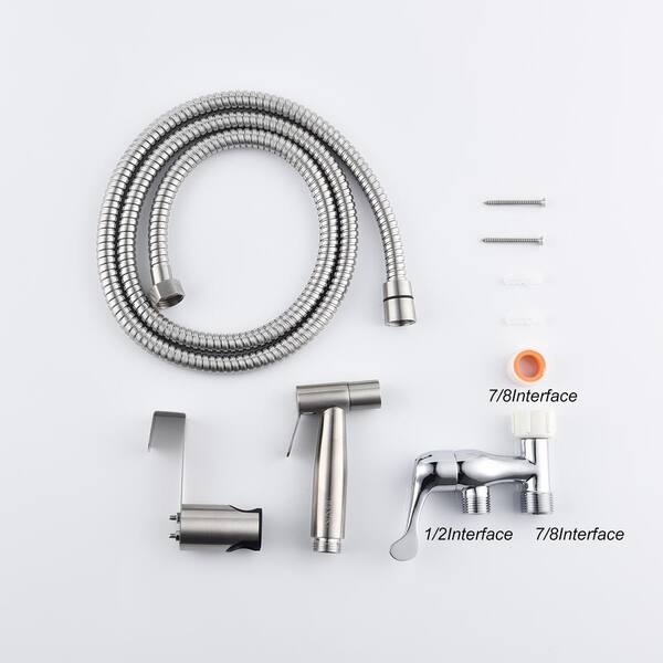 Hot and Cold Kitchen Faucet With Bidet Sprayer Brass Brushed Nickel Universal Hot and Cold Kitchen Faucet With Bidet Sprayer Brass Brushed Nickel Universal