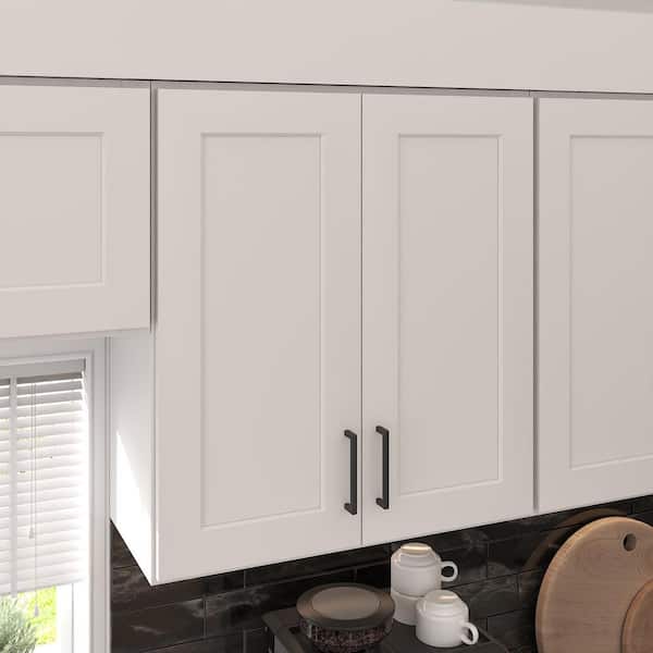 27 in. W x 12 in. D x 30 in. H Ready to Assemble Wall Kitchen Cabinet in White with 2 Door