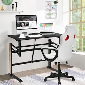 43.5 in. Retangular Black Wood Computer Desk with Adjustable Height
