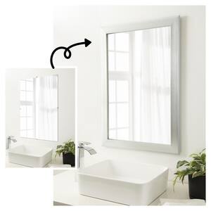 Mirror Makeover VistBrushed Nickel 17.25 in. W x 27.25 in. H Bathroom Mirror Frame Border Kit-Fits a 16x26 mirror