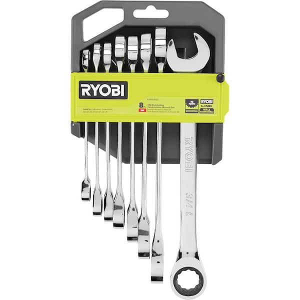 8-Piece SAE Ratcheting Combination Wrench Set