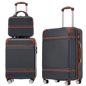 Merax Black 3-Piece Expandable ABS Hardside Spinner Luggage Set