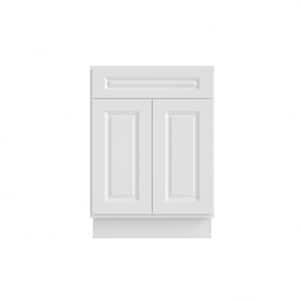 24 in. W x 21 in. D x 34.5 in. H Ready to Assemble Bath Vanity Cabinet without Top in Raised Panel White