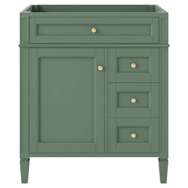 Lycvki 29.3 in. W x 17.87 in. D x 33 in. H Bath Vanity Cabinet without Top in Green with 2 Drawers and a Tip-Out Drawer