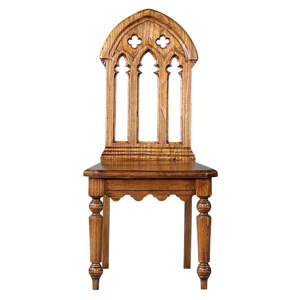 Design Toscano The Abbey Walnut Mahogany Revival Side Chair