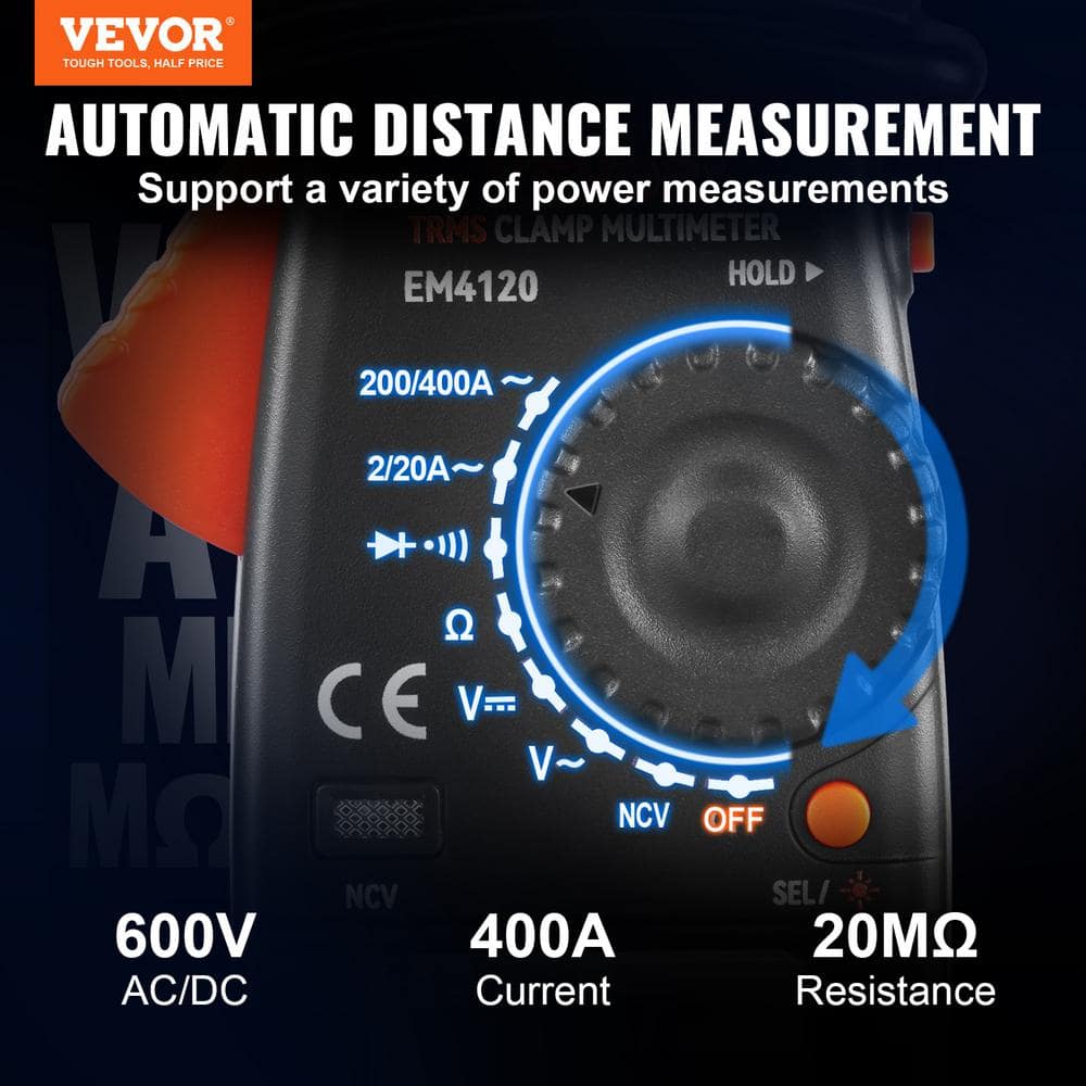 VEVOR Digital Clamp Meter with True RMS and NCV Detection
