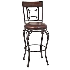 Granada 30 in. Dark Chestnut Swivel Cushioned Bar Stool