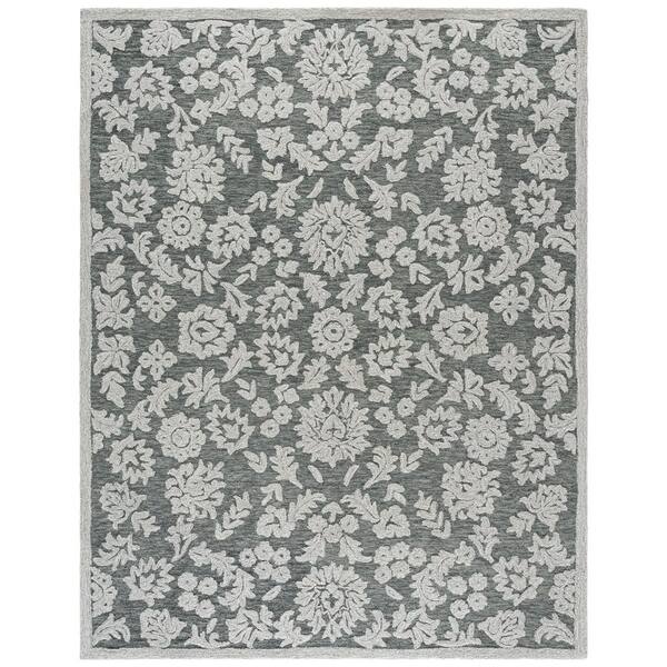 Blossom 9 ft. x 12 ft. Gray/Ivory Persian Area Rug