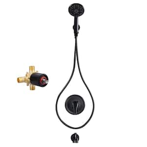 Single Handle 7-Spray Tub and Shower Faucet 1.8 GPM with Handheld Shower in. Spot Defense Matte Black (Valve Included)