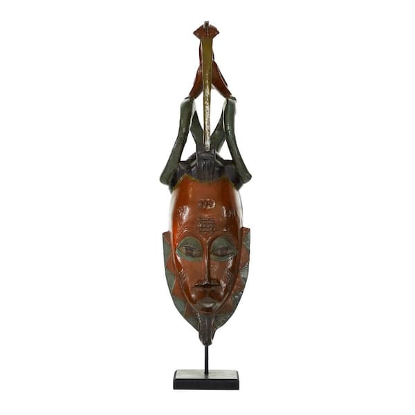 Litton Lane Small Hand-Carved Baobab Wood Guro Tribe Mask 14521