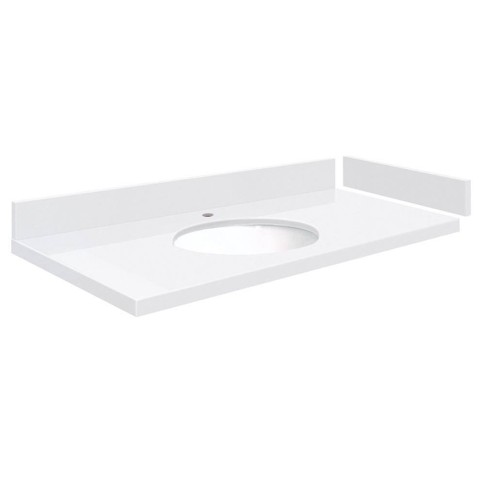 Silestone 39.5 in. W x 22.25 in. D Quartz White Round Single Sink Vanity Top in Miami White price history on PriceWatchPro