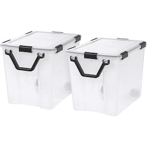 103 qt. Weathertight Plastic Storage Bin Box Tote Organizing Container (2-Pack)